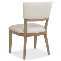 Amleto Modern Classic Cream Performance Brown Oak Dining Chair|