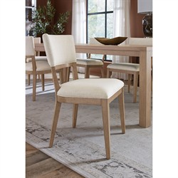 Amleto Modern Classic Cream Performance Brown Oak Dining Chair|
