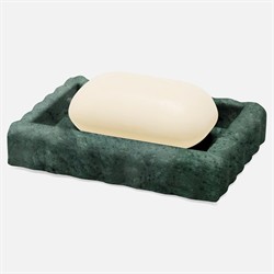 Pigeon and Poodle Proviso Modern Classic Jade Green Fluted Marble Soap Dish|