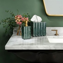 Pigeon and Poodle Proviso Modern Classic Jade Green Fluted Marble Soap Pump|