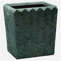 Pigeon and Poodle Proviso Modern Classic Jade Green Fluted Marble Rectangular Waste Basket|