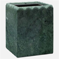Pigeon and Poodle Proviso Modern Classic Jade Green Fluted Marble Square Waste Basket|