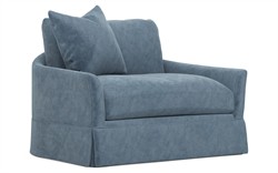 Hartwell Twilight Blue Performance Velvet Chair and a Half|