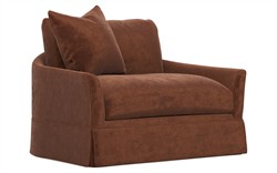 Hartwell Chocolate Mousse Performance Velvet Chair and a Half|