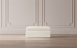 Hartwell Whipped Cream Textured Boucl+? Ottoman|