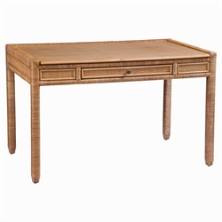 Mako Coastal Beach Brown Rattan Writing Desk|
