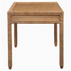 Mako Coastal Beach Brown Rattan Writing Desk|