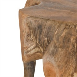 Prescy Coastal Beach Natural Brown Teak Wood Root End Table|