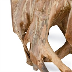 Prescy Coastal Beach Natural Brown Teak Wood Root Coffee Table|