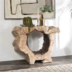 Orla Coastal Beach Natural Wood Console Table|