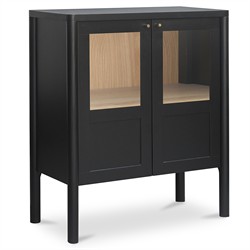 Riona Modern Classic Black Pine Wood Cabinet|