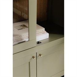 Riona Modern Classic Green Pine Wood Tall Display Cabinet|