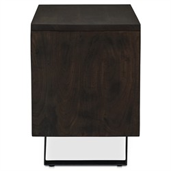 Atlas Rustic Lodge Dark Brown Acacia Wood Nightstand|
