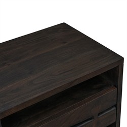 Atlas Rustic Lodge Dark Brown Acacia Wood Nightstand|