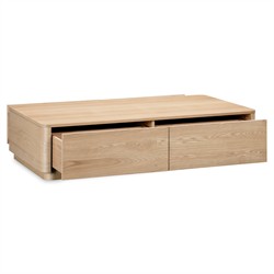 Rex Modern Classic Natural Oak Rectangular Storage Coffee Table|