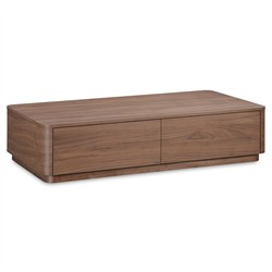 Rex Modern Classic Brown Walnut Rectangular Storage Coffee Table|