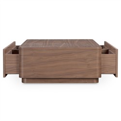 Rex Modern Classic Brown Walnut Rectangular Storage Coffee Table|