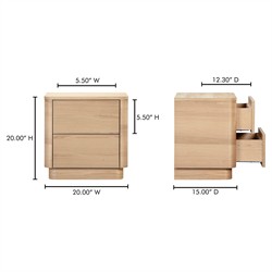 Rex Modern Classic Natural Oak Nightstand|