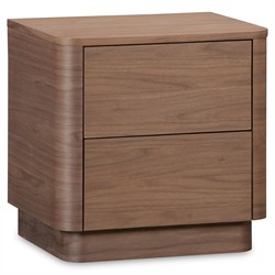 Rex Modern Classic Brown Walnut Nightstand|