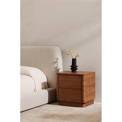 Rex Modern Classic Brown Walnut Nightstand|