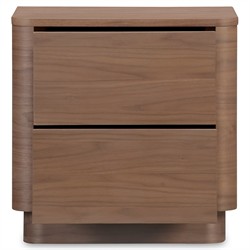 Rex Modern Classic Brown Walnut Nightstand|