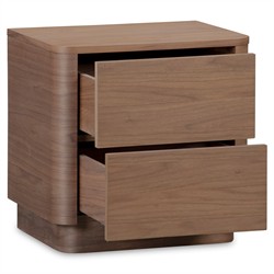 Rex Modern Classic Brown Walnut Nightstand|