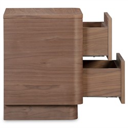 Rex Modern Classic Brown Walnut Nightstand|
