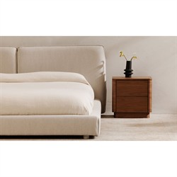 Rex Modern Classic Brown Walnut Nightstand|