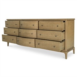 Melanie Updated Traditional Brown Oak Dresser|