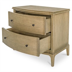 Melanie Updated Traditional Brown Oak Nightstand|