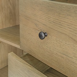 Melanie Updated Traditional Brown Oak Media Cabinet - 79"|