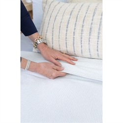 Jojo Coastal Beach Blue Cotton Striped Lumbar Pillow - 14x40|