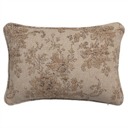 Elisha Updated Traditional Natural Damask Lumbar Pillow - 14x20|
