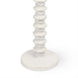 Fishbone Coastal Beach Whitewash Birch Wood Column Floor Lamp|