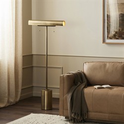 Amoura Modern Classic Aged Brass Iron Task Floor Lamp|