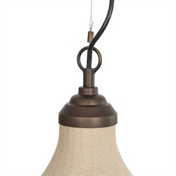 Maison Updated Traditional Bronze Iron Linen Bell Pendant|