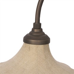 Ansel Updated Traditional Bronze Iron Linen Bell Armed Sconce|