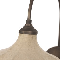 Ansel Updated Traditional Bronze Iron Linen Bell Armed Sconce|