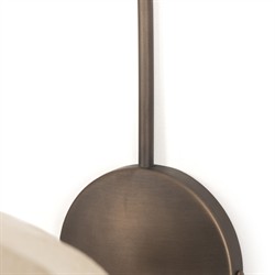 Ansel Updated Traditional Bronze Iron Linen Bell Armed Sconce|