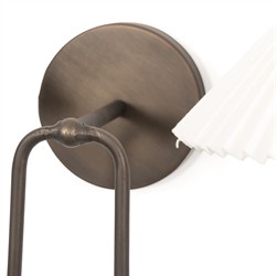 Lisette French Country Bronze Iron Pleated Double Armed Sconce|