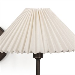 Lisette French Country Bronze Iron Pleated Double Armed Sconce|