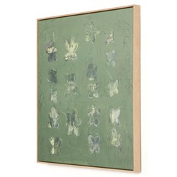 Selah Modern Classic Green Floral Brown Oak Frame Painting - 24x24|
