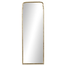 Loren French Country Antique Gold Metal Arched Floor Mirror - 81"|