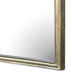 Loren French Country Antique Gold Metal Arched Floor Mirror - 81"|