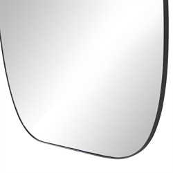 Brent Modern Classic Dark Grey Iron Full Length Oval Floor Mirror|