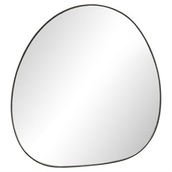 Brentwood Modern Classic Dark Grey Iron Oval Wall Mirror|