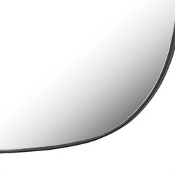 Brentwood Modern Classic Dark Grey Iron Oval Wall Mirror|