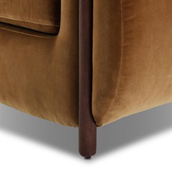 Riley Mid Century Modern Brown Velvet Performance Barrel Chair|