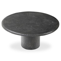 Sage Modern Classic Black Textured Concrete Round Outdoor Coffee Table|