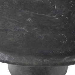 Sage Modern Classic Black Textured Concrete Round Outdoor Coffee Table|